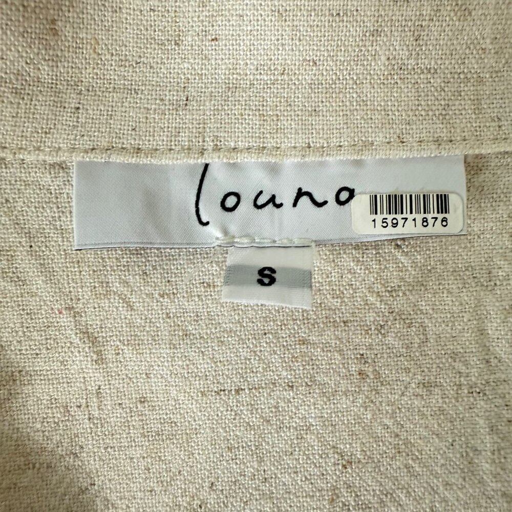 Louna Womens Beige Short Sleeve Romper With Belt, S, Viscose/Linen Blend Made In - Picture 5 of 14
